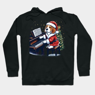 Beagle Playing Piano Christmas Hoodie